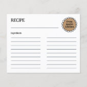 Carte de recette de doodle rustique de la CUISINE (Devant)