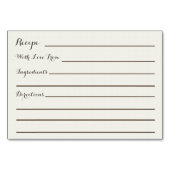 carte de recette de douche à fleurs florales d'ivo (Dos)