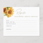 Carte de recette de douche à nuptiale fleurie budg (Devant)