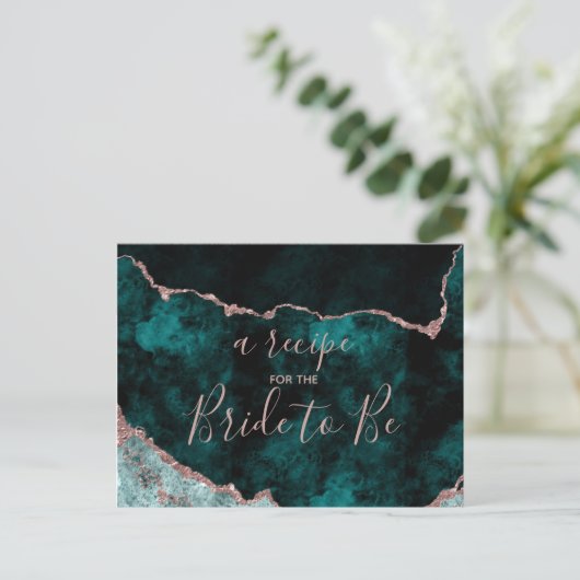 Carte de recette de douche de mariage à feuille de (Debout devant)