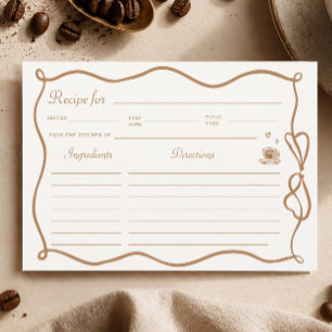 Carte de recette de douche de mariage au café dess