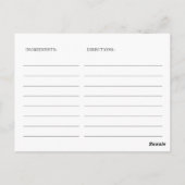 Carte de recette de douche de mariage de fleur sau (Dos)