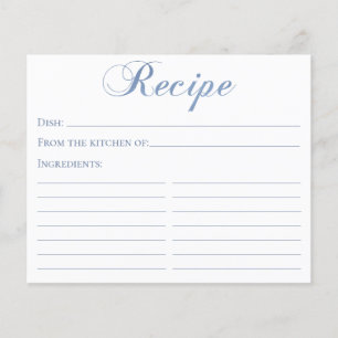 Carte de recette de douche de mariage en écriture