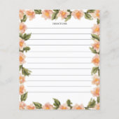 Carte de recette de douche de mariage Floral Moder (Dos)