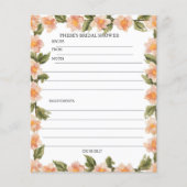 Carte de recette de douche de mariage Floral Moder (Devant)
