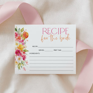 Carte de recette de douche de mariage florale citr