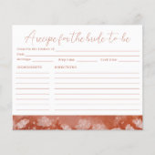 Carte de recette de douche de mariage florale roui (Devant)