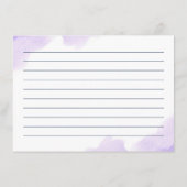 Carte de recette de douche de mariage florale viol (Dos)