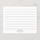 Carte de recette de douche de mariage pour équiper (Dos)