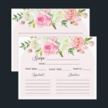 Carte de recette de douche de mariage rose et crèm<br><div class="desc">Carte de recette de douche de mariage rose et crème
Articles assortis disponibles.</div>