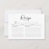 Carte de recette de douche de mariée (Devant)