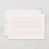 Carte de recette de douche de mariée à ruban rose (Dos)