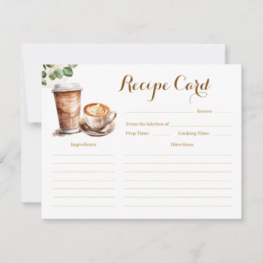 Carte de recette de douche de mariée Coffee Love i (Devant)