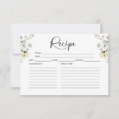 Carte de recette de douche de mariée de fleur sauv (Devant)
