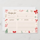 Carte de recette de douche de mariée de Noël (Devant)