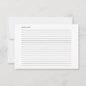 Carte de recette de douche de mariée de verdure (Dos)