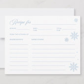 Carte de recette de douche de mariée d'hiver