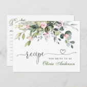 Carte de recette de douche de mariée élégante Euca (Devant / Derrière)