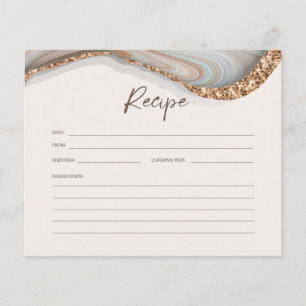 Carte de recette de douche de mariée en agate de m