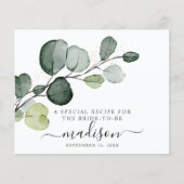 Carte de recette de douche de mariée Eucalyptus Go (Devant)