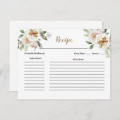 Carte de recette de douche de mariée florale blanc (Devant / Derrière)