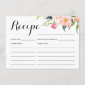 Carte de recette de douche de mariée florale botan (Devant)