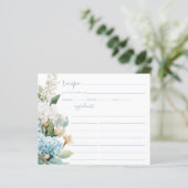 Carte de recette de douche de mariée florale d'hor (Debout devant)