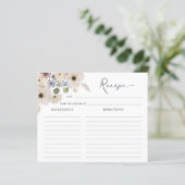 Carte de recette de douche de mariée florale moder (Debout devant)