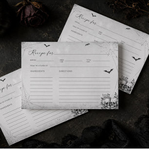 Carte de recette de douche de mariée Halloween