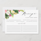Carte de recette de douche Fleurs Tropicales Aquar (Devant)