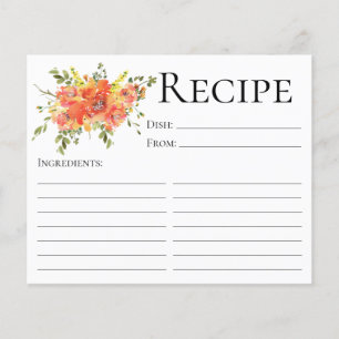 Carte de recette de douche florale en terre cuite