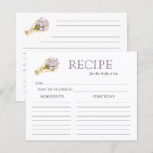 Carte de recette de douche nuptiale à l'aquarelle (Devant / Derrière)