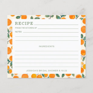 Carte de recette de douche nuptiale à l'aquarelle 