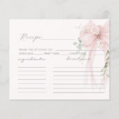 carte de recette de douche nuptiale à ruban (Devant)