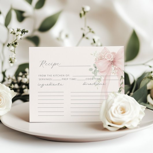 carte de recette de douche nuptiale à ruban