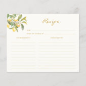 Carte de recette de douche nuptiale au citron (Devant)