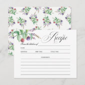 Carte de recette de douche nuptiale aux baies bota (Devant / Derrière)