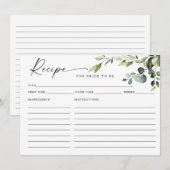 Carte de recette de douche nuptiale bohème à l'euc (Devant / Derrière)