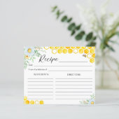 Carte de recette de douche nuptiale d'abeille à mi (Debout devant)