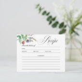 Carte de recette de douche nuptiale de baies botan (Debout devant)