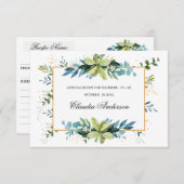 Carte de recette de douche nuptiale de couleur ver (Devant / Derrière)