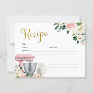 carte de recette de douche nuptiale de cuisine