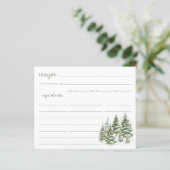 Carte de recette de douche nuptiale de forêt hiver (Debout devant)