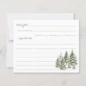 Carte de recette de douche nuptiale de forêt hiver (Devant)