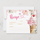 Carte de recette de douche nuptiale de glace de fl (Devant)