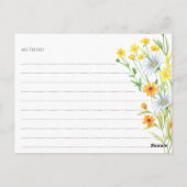 Carte de recette de douche nuptiale de prairie de  (Dos)