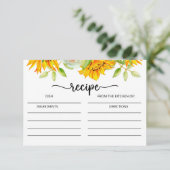 Carte de recette de douche nuptiale de tournesol (Debout devant)