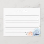 Carte de recette de douche nuptiale d'hortensia bl (Dos)