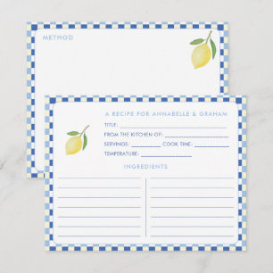 Carte de recette de douche nuptiale Dolce Vita Géo