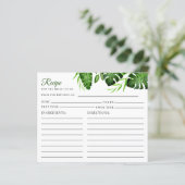 Carte de recette de douche nuptiale Feuilles de ju (Debout devant)